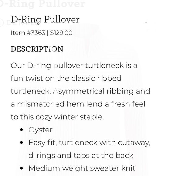 Cabi D-Ring Pullover Ivory Turtleneck Size Small - Picture 7 of 13